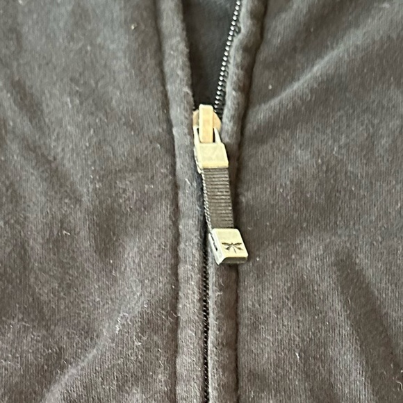 Talbots Black Zip Up Jacket Cotton Stretch Mock Neck Athleisure M - Picture 3 of 6